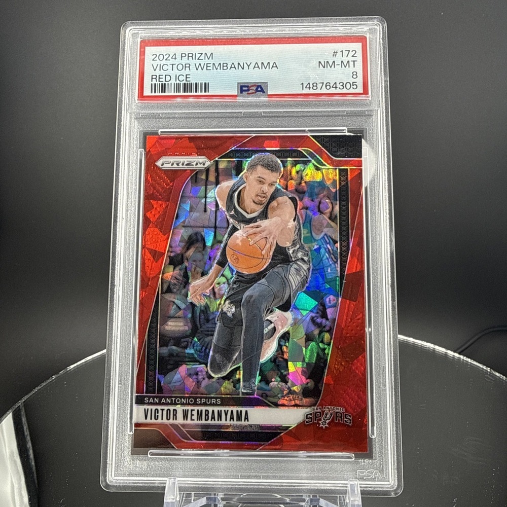 VICTOR WEMBANYAMA RED ICE PSA 8 2024 PRIZM #172 SAN ANTONIO SPURS
